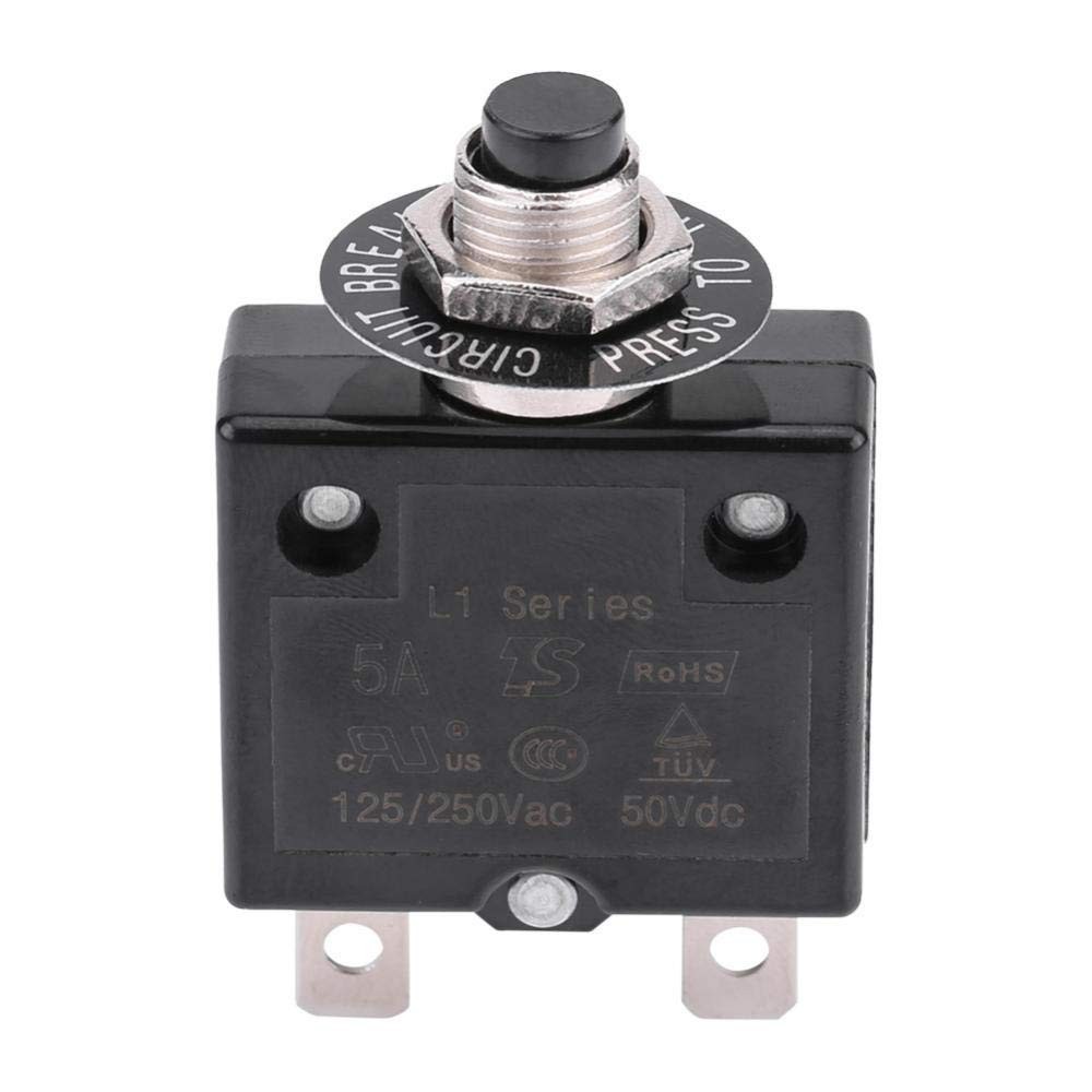 20A Thermal Circuit Breaker Auto Reset Overload Protector AC/DC Black