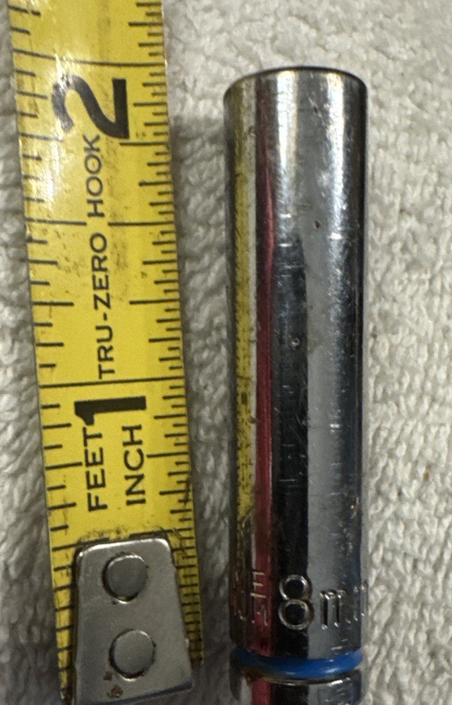 8 mm chrome vanadium deep 6 pt 1/4” dr socket,VTG tool,