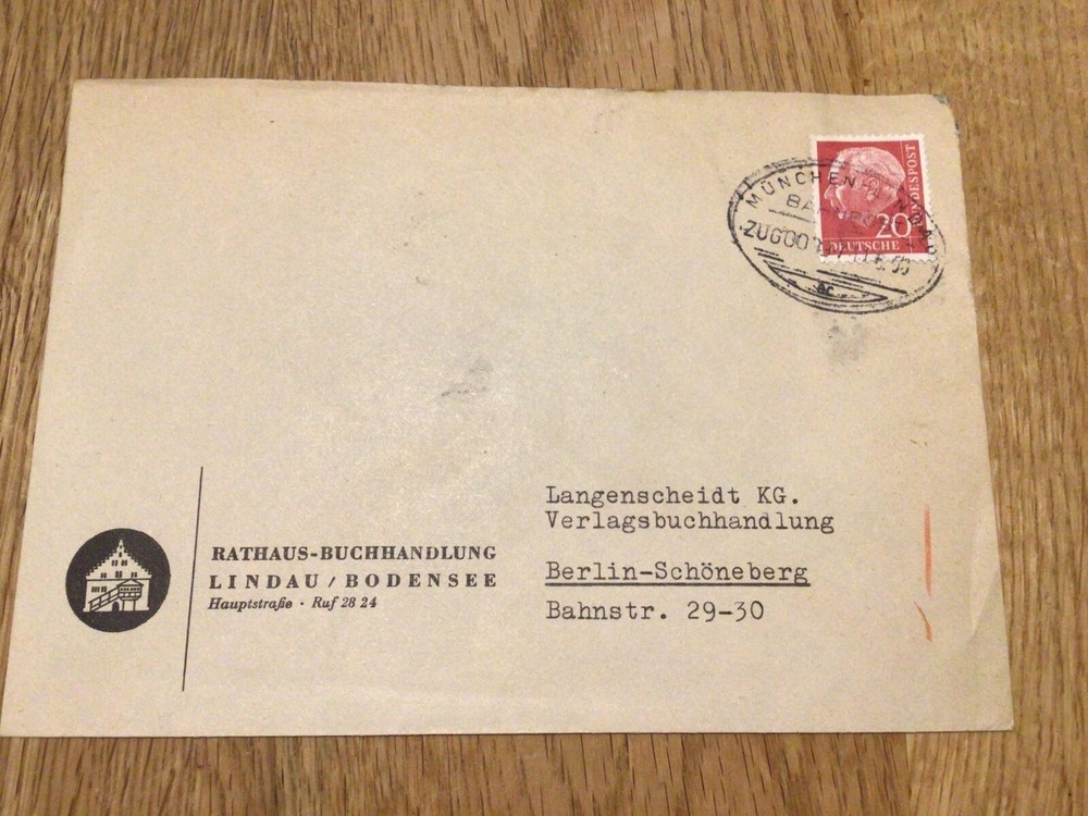 Germany vintage Bahnpost Rail Mail postal cover Ref 58854