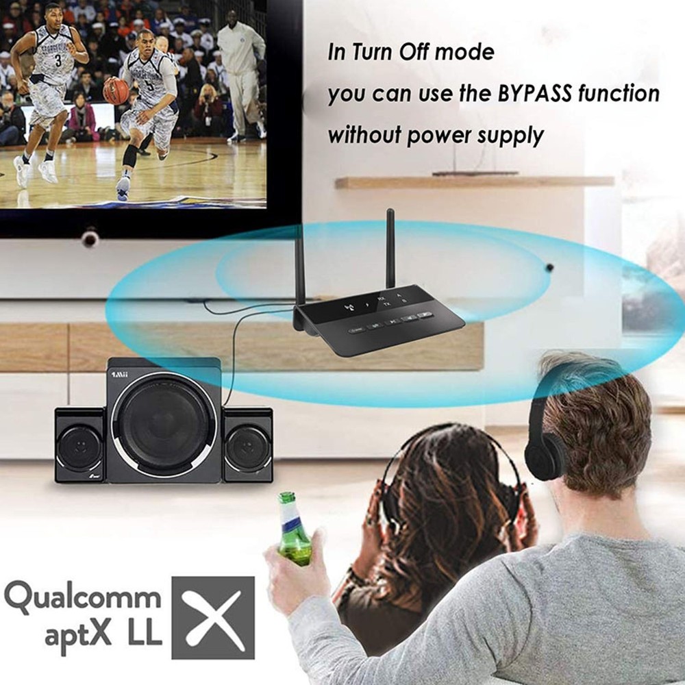 Bluetooth 5.0 RCA Transmitter Receiver Audio Adapter Converter 3.5mm AUX Jack D