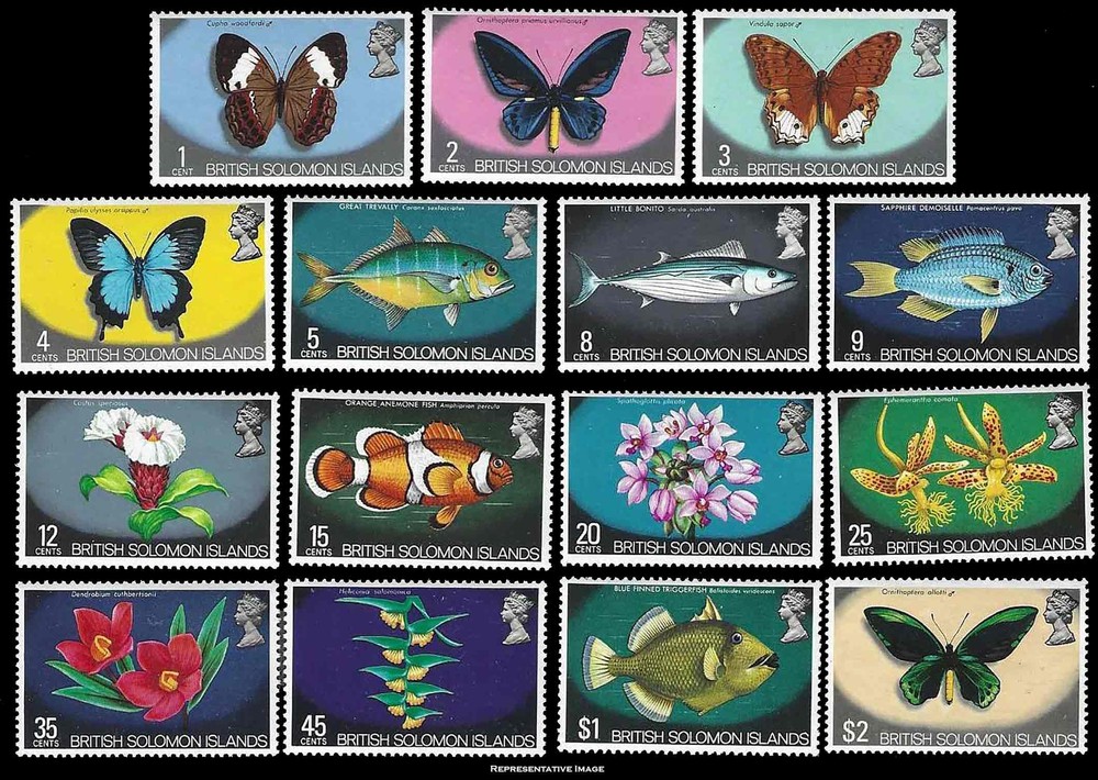 Solomon Islands Scott 232-247 Mint never hinged.