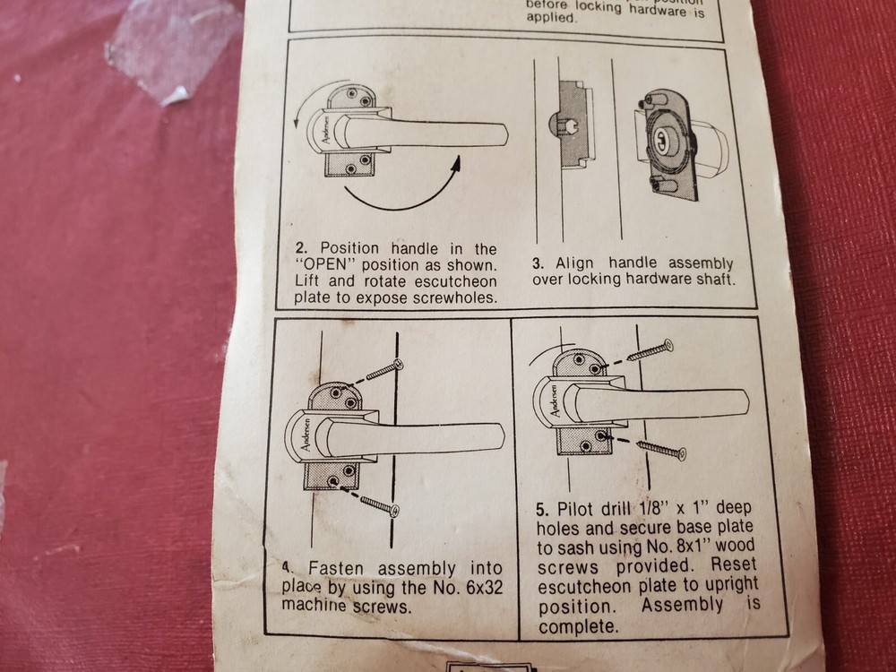 Vintage 1991 Andersen Grey Perma Shield Gliding Window Lock Handle W Hardware