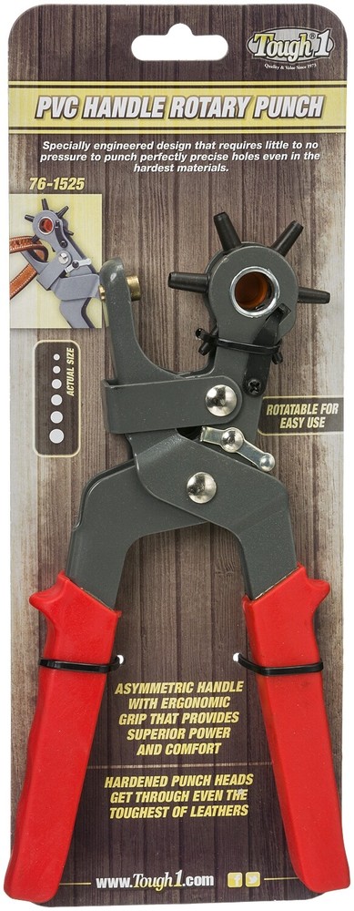 Rotary Leather Punch with Solid Reel - PVC Handle Cover