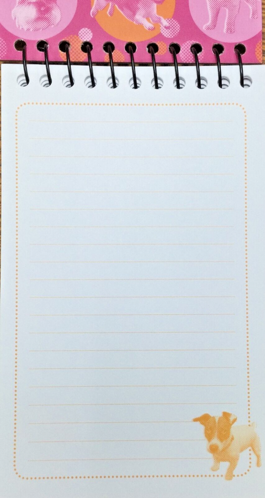 Dog themed Spiral Note Pad - 3.75" x 6" - 75 sheets
