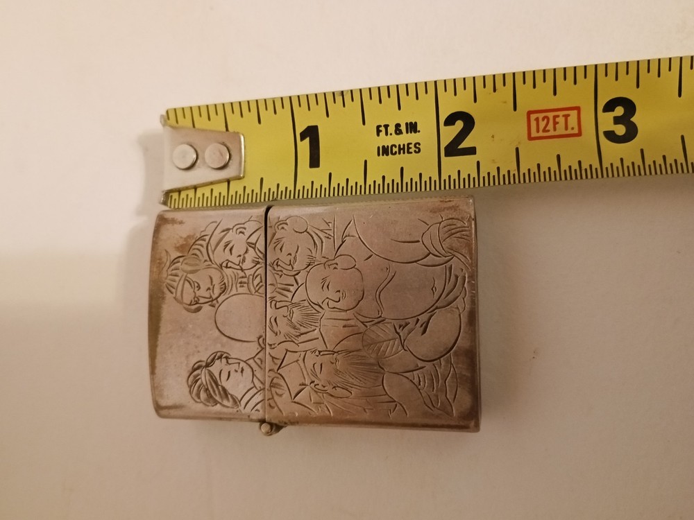 Vintage Japanese Sterling Silver 950 Cigarette Lighter Case