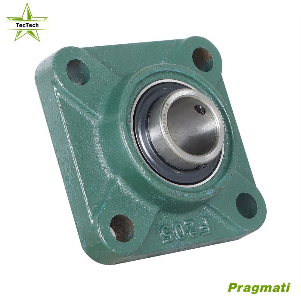 2 Pcs UCF205-16 Solid Base Pillow Block Flange Mounted Bearing 1" Bore 4 Bolt