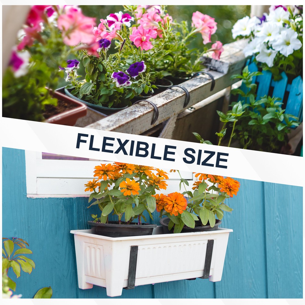 Adjustable Window Planter Box Brackets Universal Window Box Holder (8 PCS)