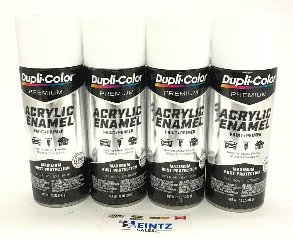 Duplicolor PAE110-4 PACK GLOSS WHITE Premium Acrylic Enamel -Max Rust Protection