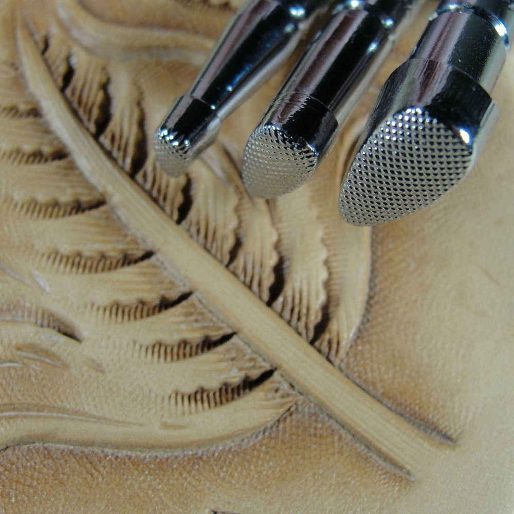 Japan Select - Checkered Pear Shader Stamp Set (3-Piece Set, Leather Tools)