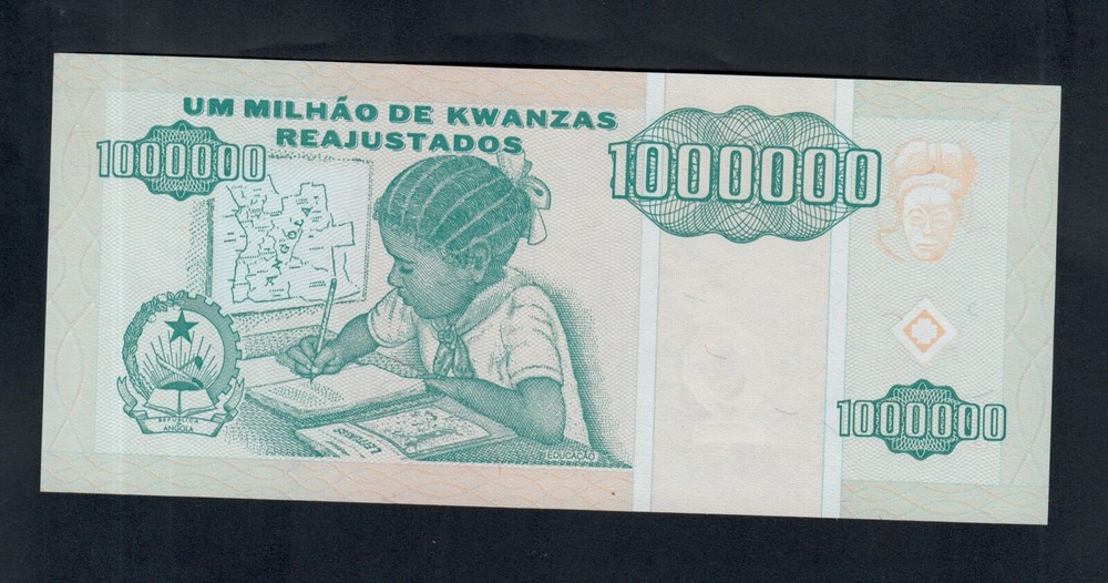 ANGOLA 1000000 KWANZAS 1995 PICK # 141 UNC.