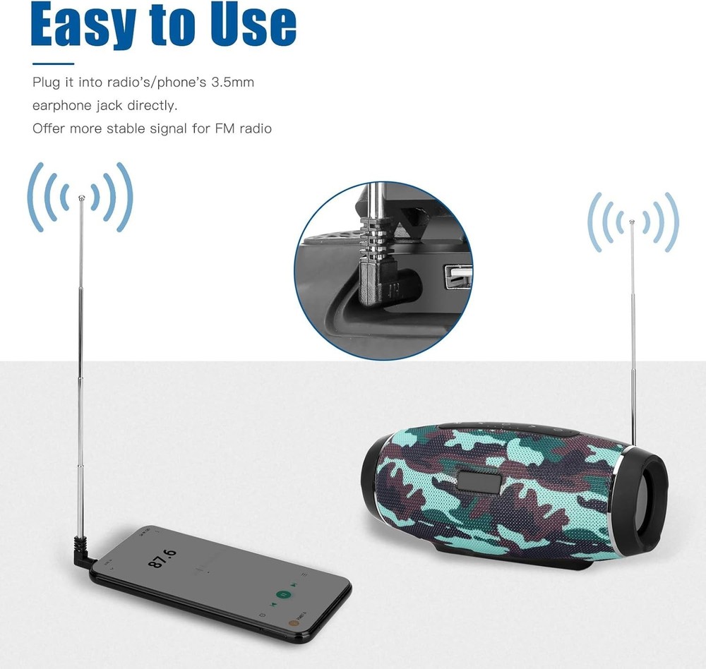 4-Section Telescoping Antenna for 3.5mm Devices - Enhanced FM Signal Performance