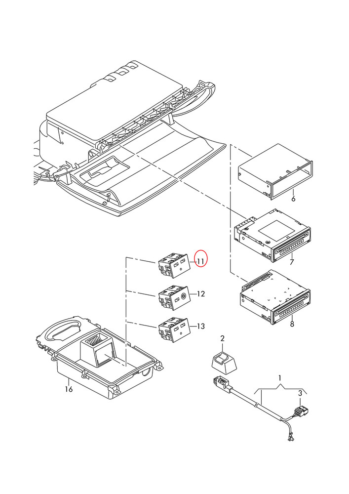 NEW AUDI A3 8V EXTERNAL AUDIO SOURCE CONNECTOR 81A035726