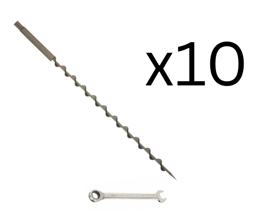 IntegraRack IR EarthScrew Mounting Kit 10-Pack 30" for BallastRack Frames