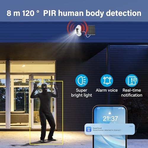 Solar Security Cameras System Wireless Outdoor with Solar 2-Camera System Kit