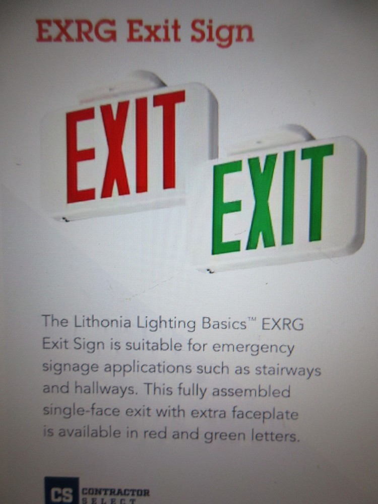 Lithonia Lighting Contractor Select Integrated LED White Exit Sign - EXRG M6