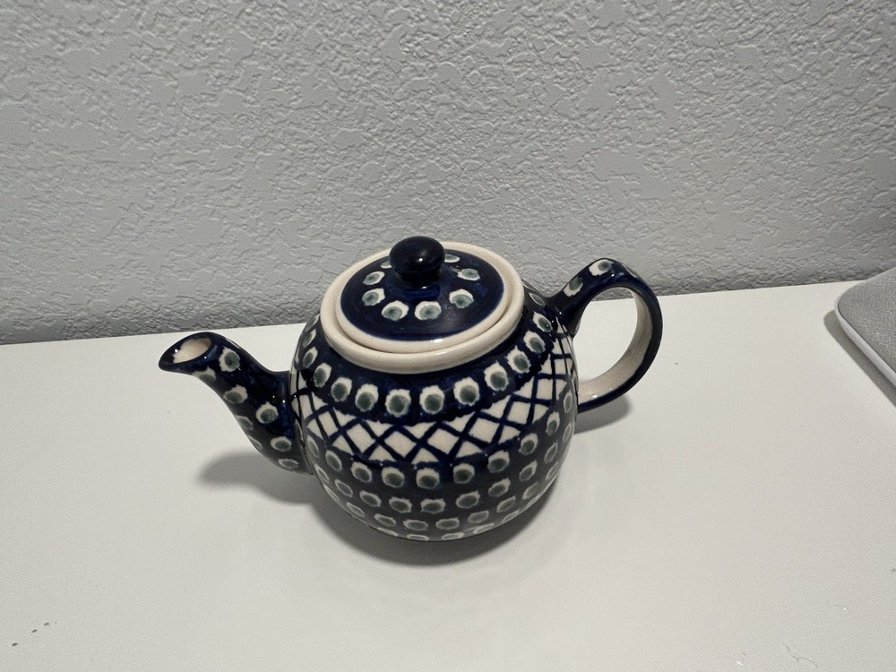Polish Pottery Teapot With Lid