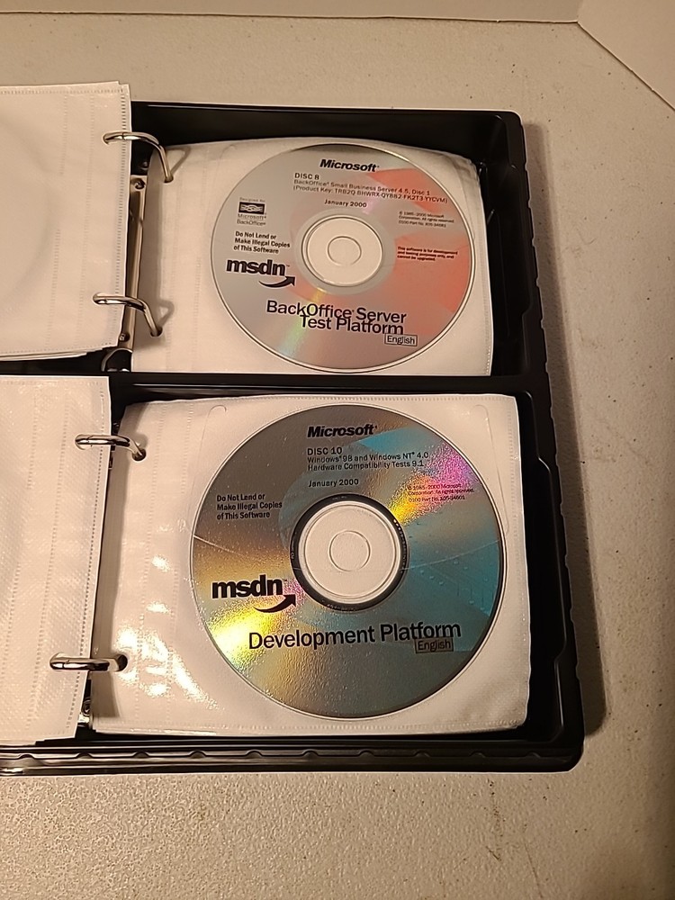 MICROSOFT MSDN Software Discs w/Storage Case Lot of 43