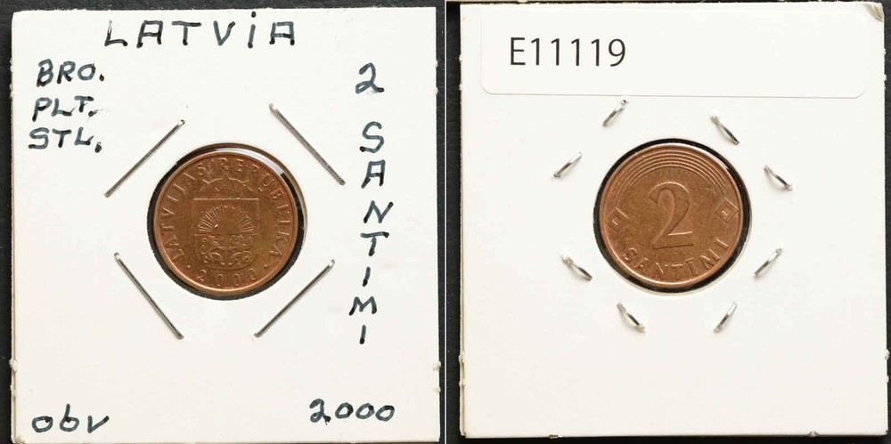 *Latvia Coin, 2 Santimi 2000 [E11119]7t5