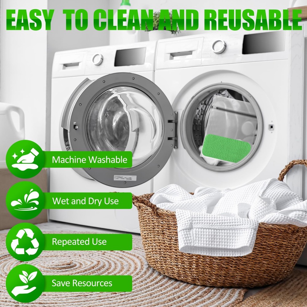 18 Pcs Reusable Microfiber Mop Pads Compatible with Swiffer Sweeper Mop and 2...