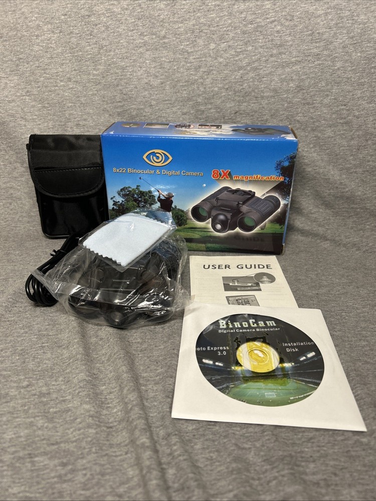 Binoculars & Digital Camera 8x22 / Includes Case, Cable & Installation Disk