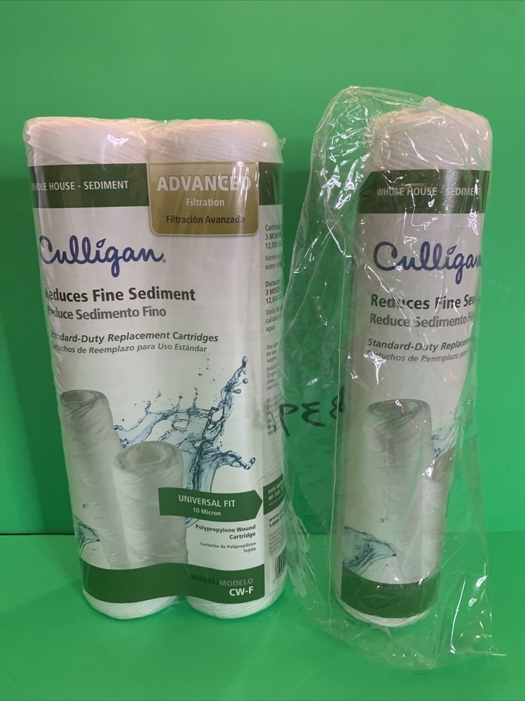 3Culligan CW-F Sediment Replacement Cartridges 2 Pk plus 1 12,000 Gal 10 Micron