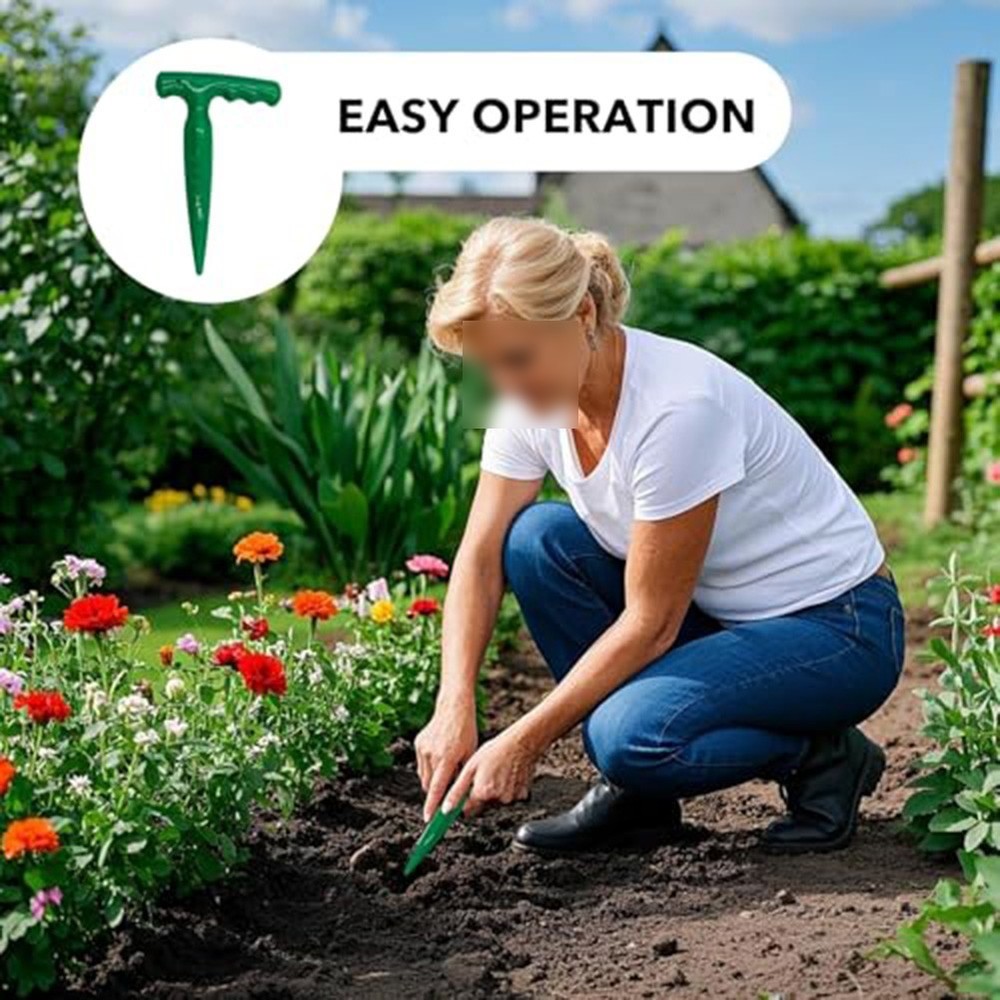 Plastic Dibber Tool for Garden Bulbs with Ergonomic Handle and Depth Scale