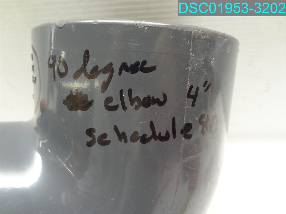 4" Schedule 80 PVC 90 Deg Elbow Socket, 806-040 Gray