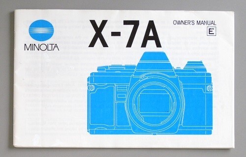 Minolta X-7A Instruction Manual Original 1985