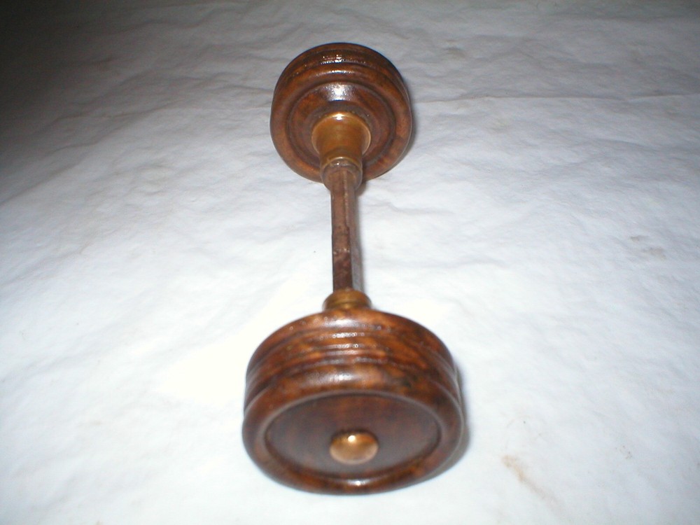 Antique Wood Doorknob Pair