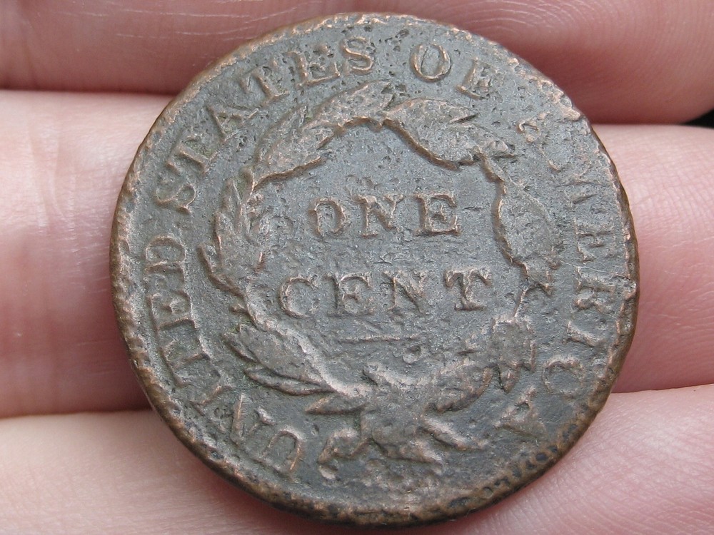1827 Matron Head Large Cent Penny- Shipwreck Effect