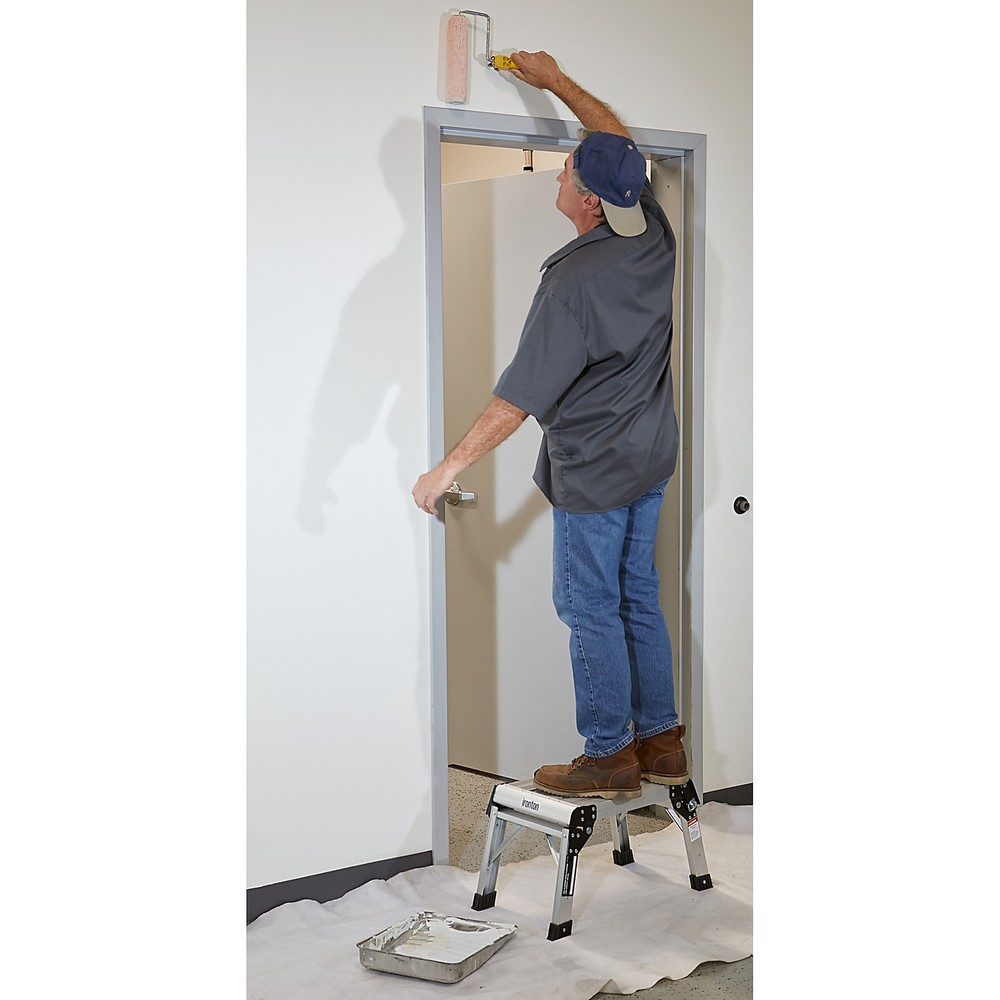 Ironton Folding Aluminum Work Platform, 350-Lb. Capacity, Portable Step Platform