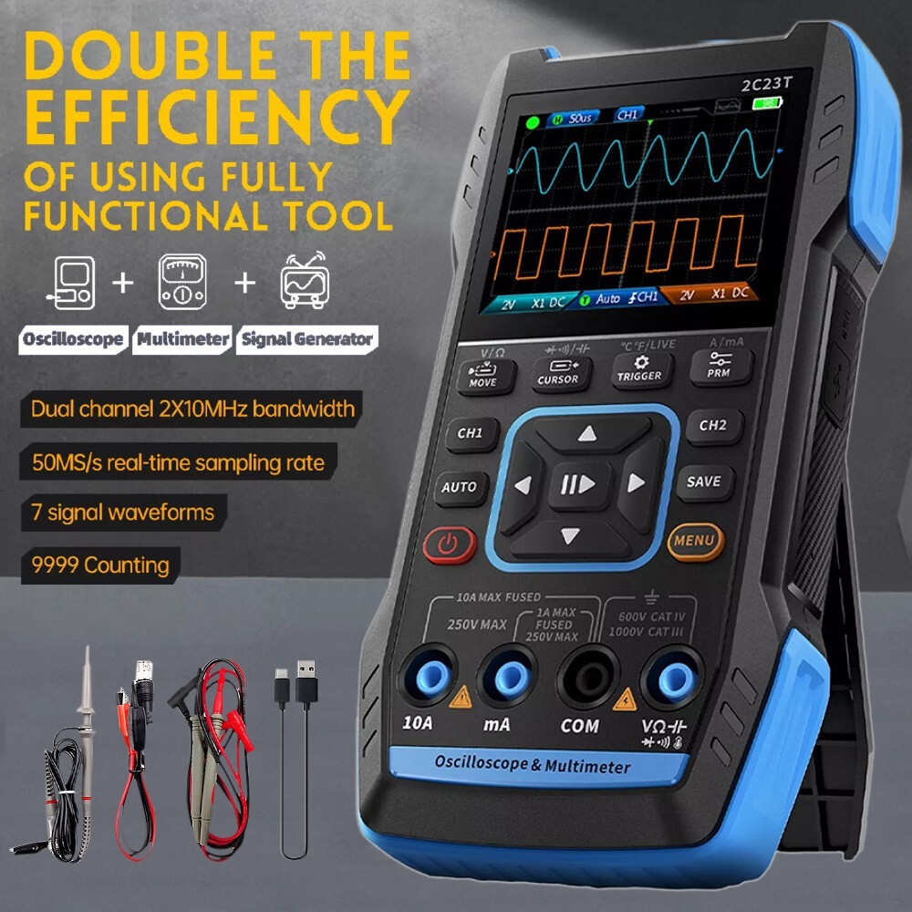 3in1 Handheld Digital Oscilloscope Multimeter+Function Signal Generator