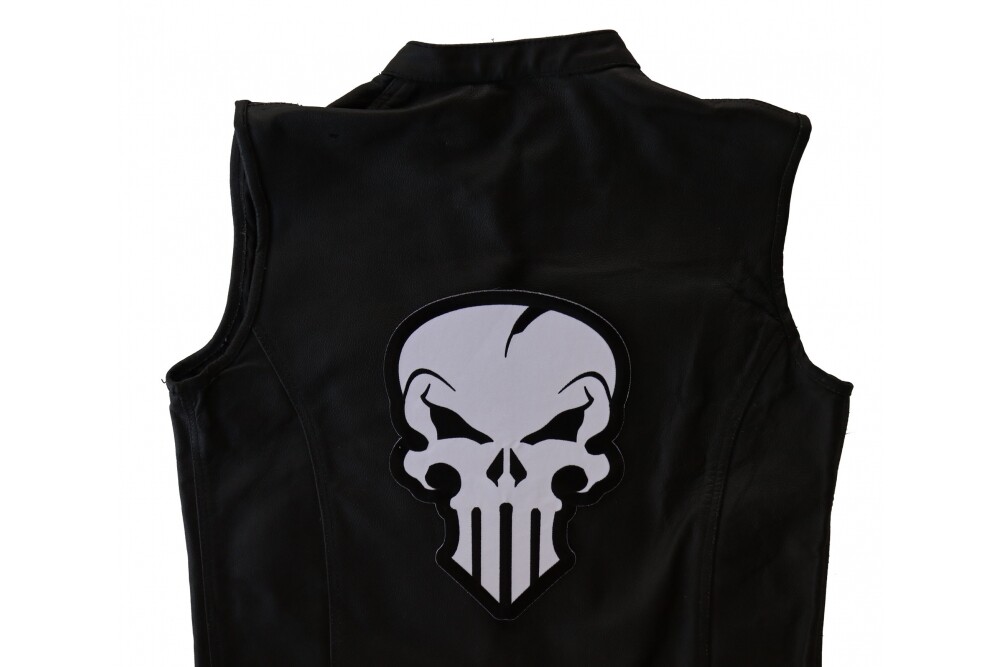 Large Back Patch (Iron-On), Punish Me Evil Skull Large Back Patch, 8" x 11"