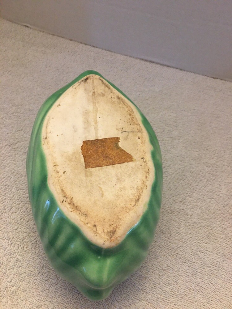 Vintage Planter Shell Shape Green Unmarked