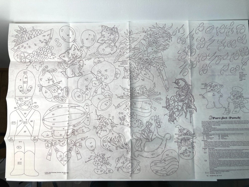 Vintage Punch Embroidery Needles Patterns Thread & Instruction Guide