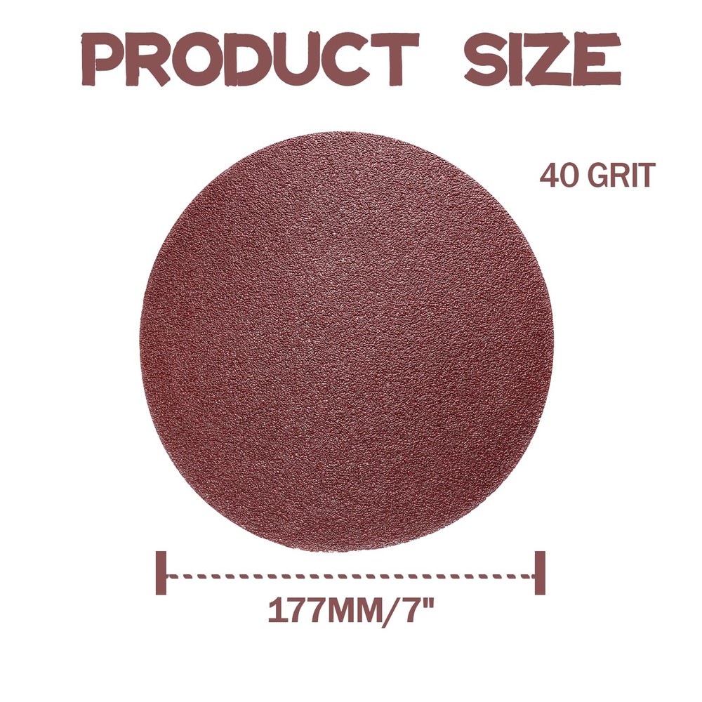 30 Pcs 7 Inch Sanding Disc Sandpaper, Hook-and-Loop Sanding Discs Sander Pape...