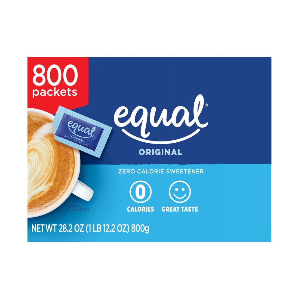 EQUAL Sugar Substitute, 800 Packets, Zero Calorie, Keto Friendly Natural Tasting
