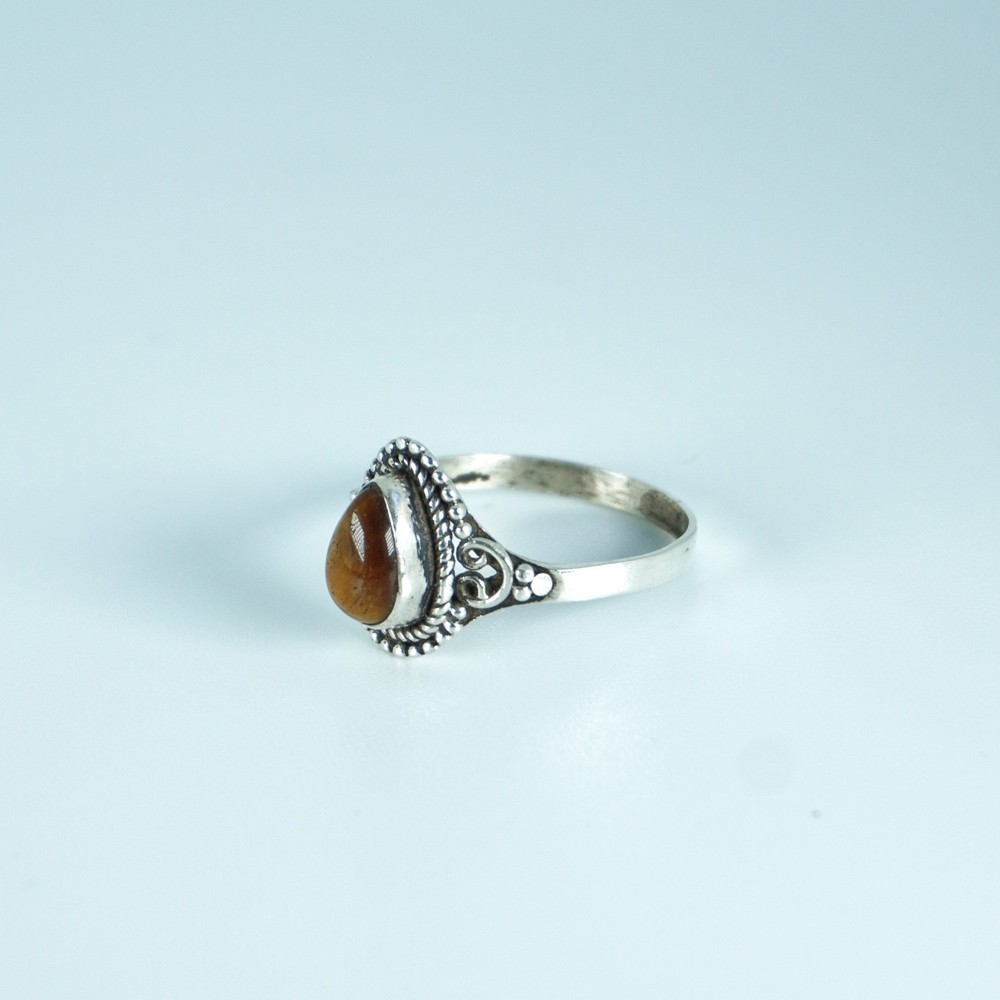 Silver Ring with Tiger’s Eye size 9