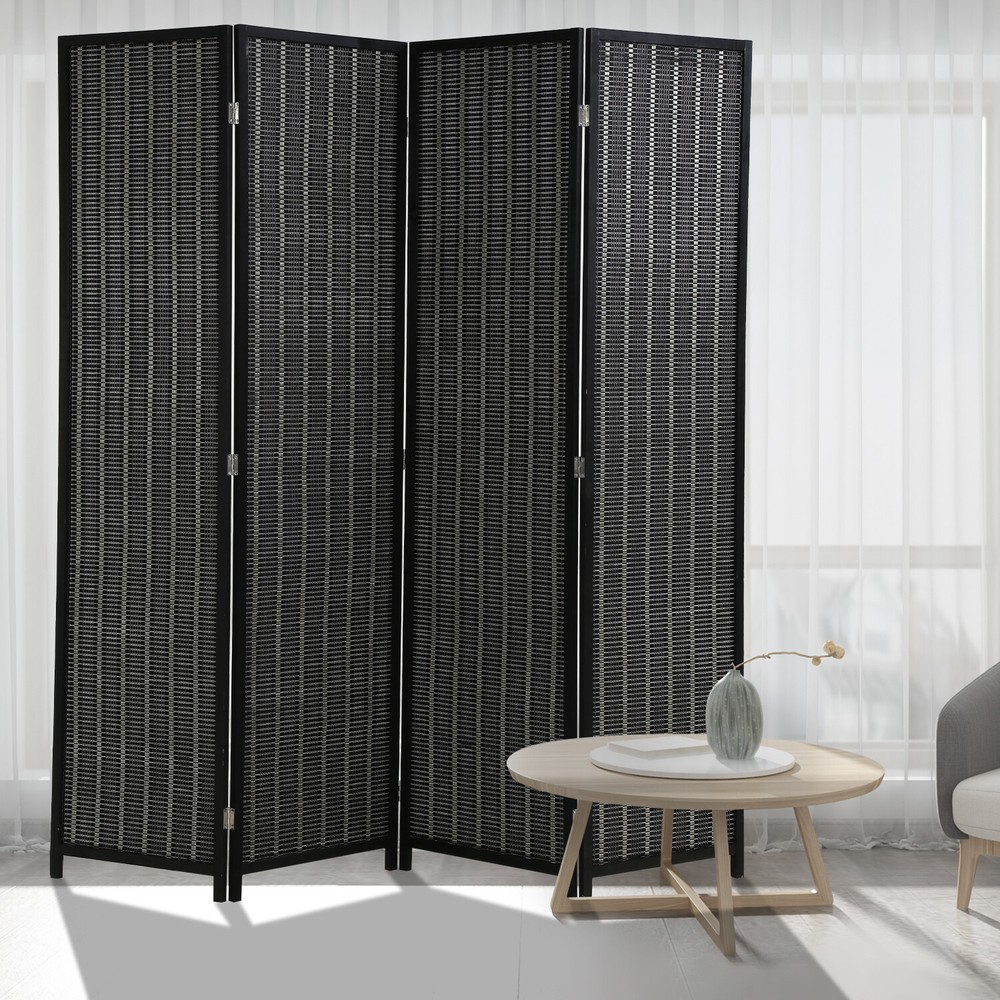 4 Panel Room Divider Privacy Screen Folding Bamboo Room Wall Seperating Divider