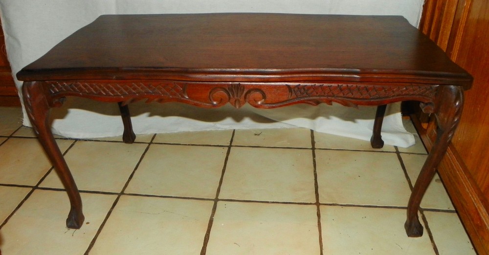 Solid Walnut Carved Coffee Table (CT50)