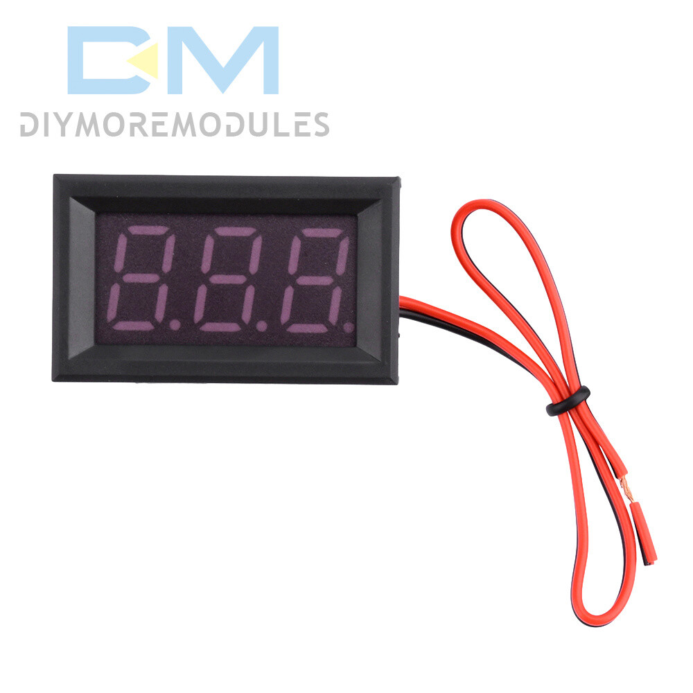 Mini DC 5V-120V Voltage Volt Meter LED Panel 3-Digital Display 2 Wire Voltmeter