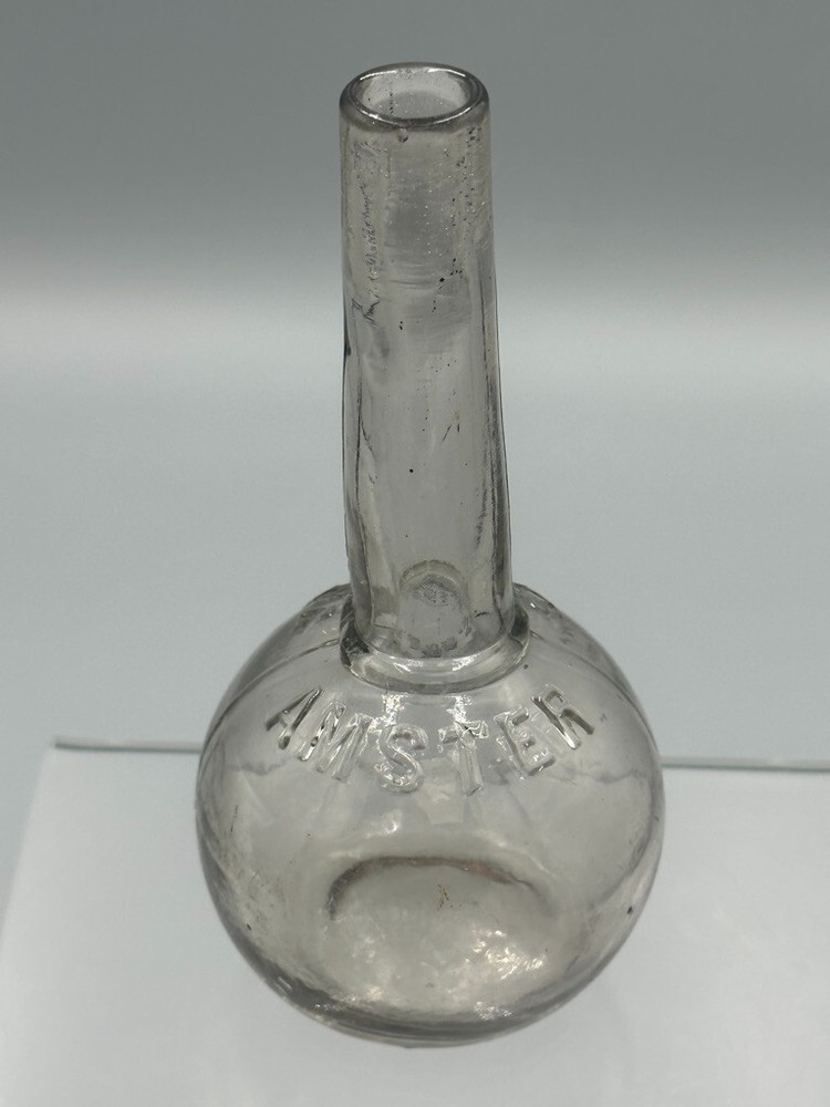 1913 STOCKING DARNER - AMSTER Glass CANDY CONTAINER Antique E&A 703