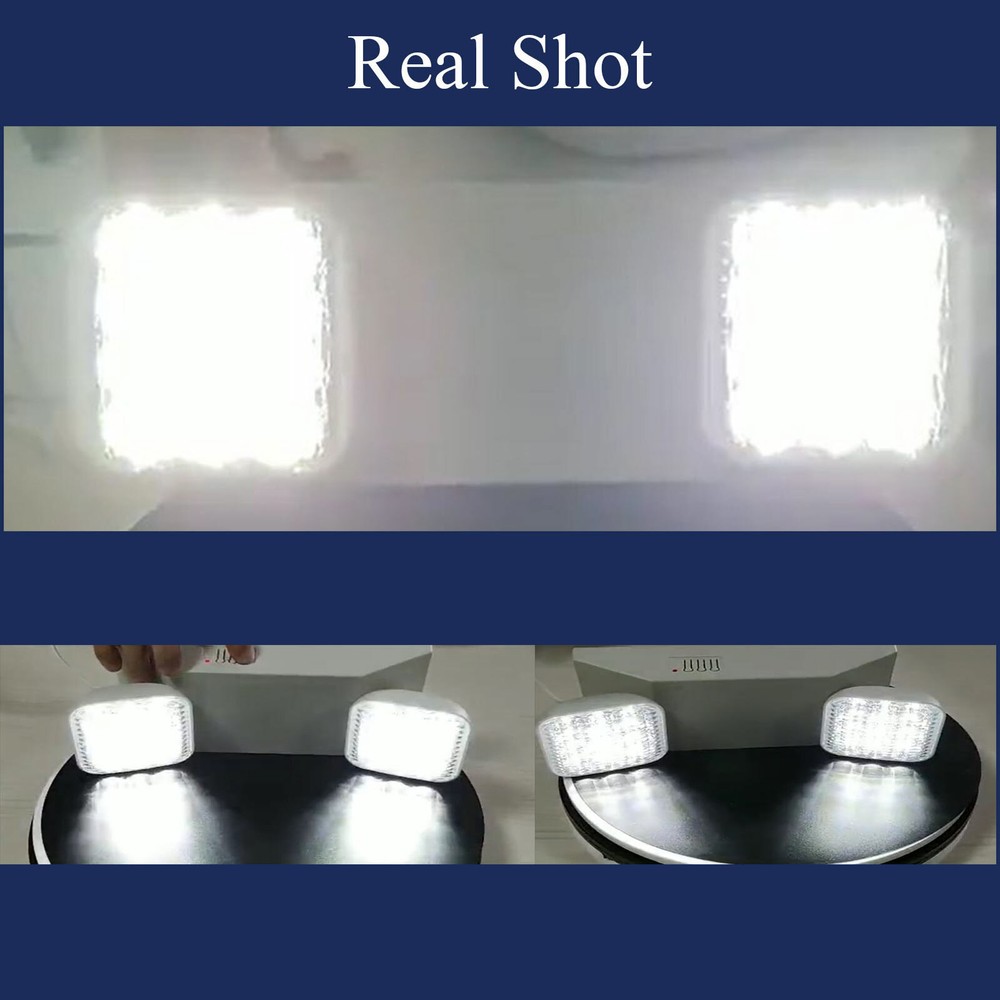 6 Pack LED Exit Sign Emergency Light Adjustable Dual Heads With Battery Backup