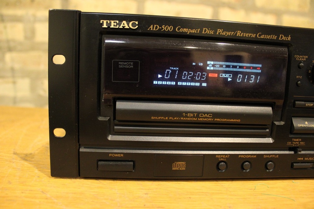 TEAC AD-500 CD Player & Auto-Reverse Cassette w/remote Serviced Fully Functional