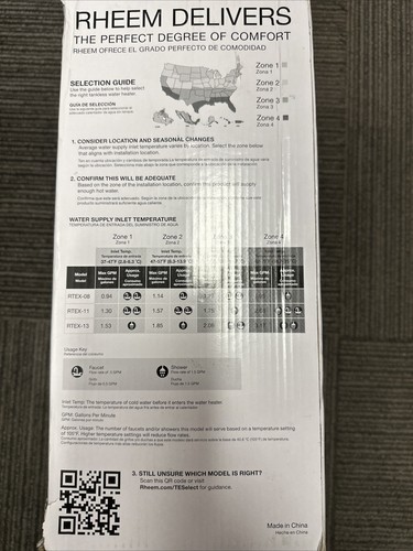 OEM Rheem RTEX-11 11kW 240V Electric Tankless Water Heater