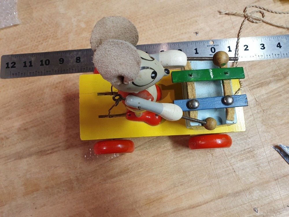 Cool Mouse Xylophone Wooden Pull Toy Works