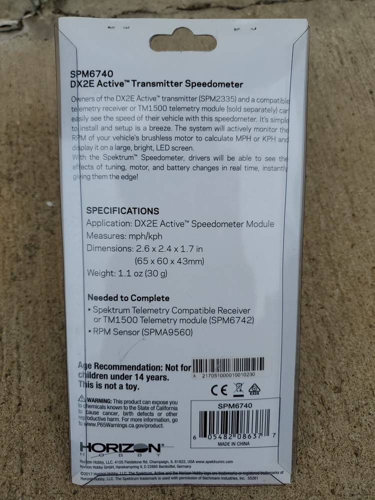Spektrum SPM6740 Speedometer for DX2E Active