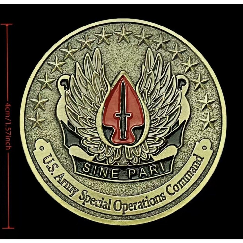 SINE PARI USASOC SPECIAL OPERATIONS COMMAND ARMY CHALLENGE COIN