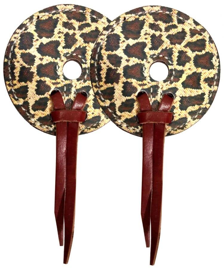 Showman Snakeskin Design Leather Bit Guards