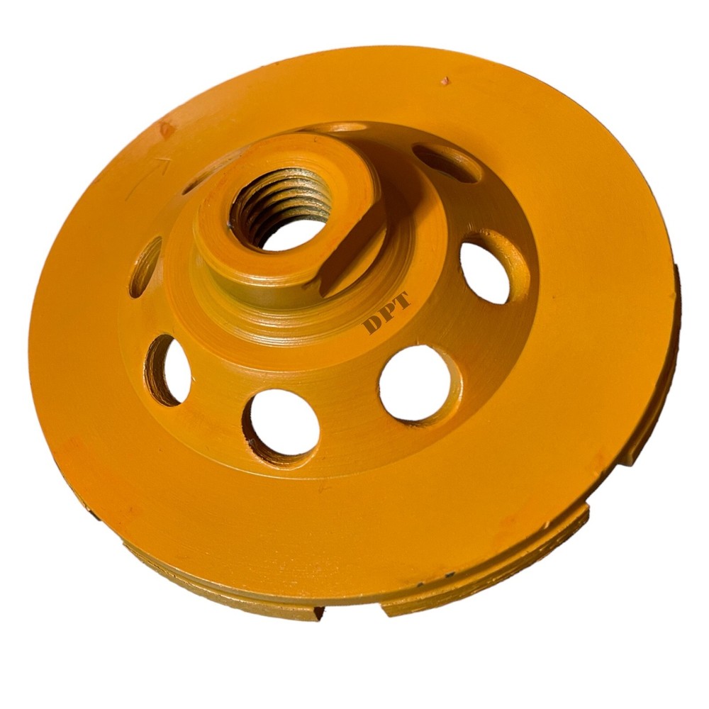 4-1/2" Concrete Grinding Cup Wheel Diamond Double Row Stone Masonry Threaded